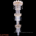 Lustre de cristal de estilo moderno europeu lustre de escada longa com top chinês k9 cristal 98107